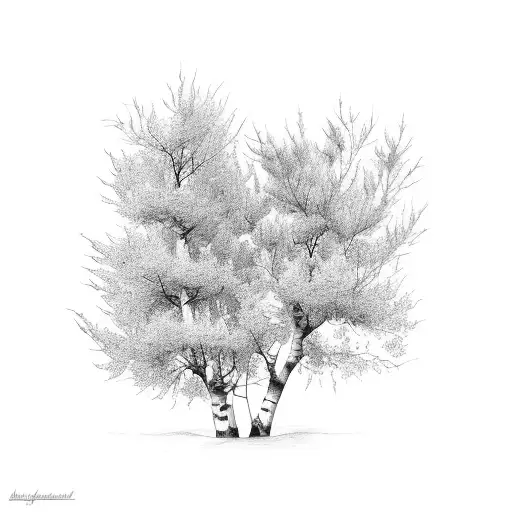 aspen and hazel tree tattoo design idea