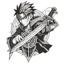 sur tous le bras avec des inspiration, naruto, seigneur des anneaux, sword art online, Harry Potter, les affranchies  tattoo design idea