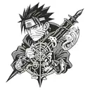 sur tous le bras avec des inspiration, naruto, seigneur des anneaux, sword art online, Harry Potter, les affranchies  tattoo design idea