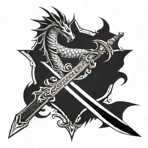 long sword with a dragon tattoo design idea