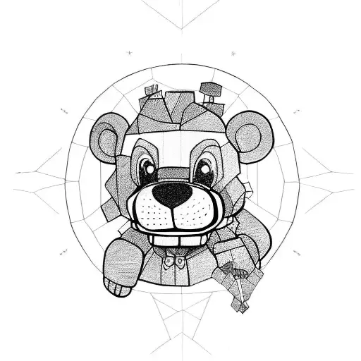 freddy a bear of the fnaf  tattoo design idea