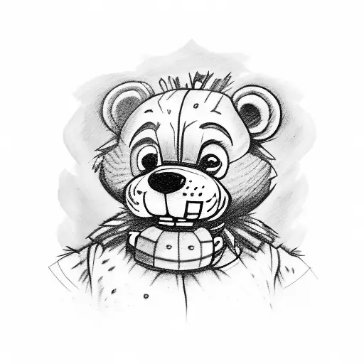 freddy a bear of the fnaf  tattoo design idea