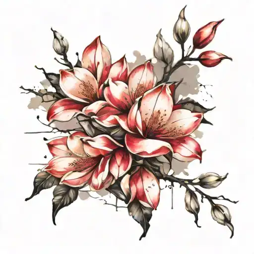 magnolia tree tattoo design idea