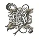 The initials "H" and "R" intertwined, with "1960" elegantly scripted below.  tattoo design idea