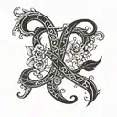 The initials "H" and "R" intertwined, with "1960" elegantly scripted below.  tattoo design idea