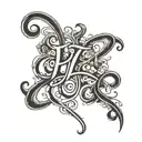 The initials "H" and "R" intertwined, with "1960" elegantly scripted below.  tattoo design idea