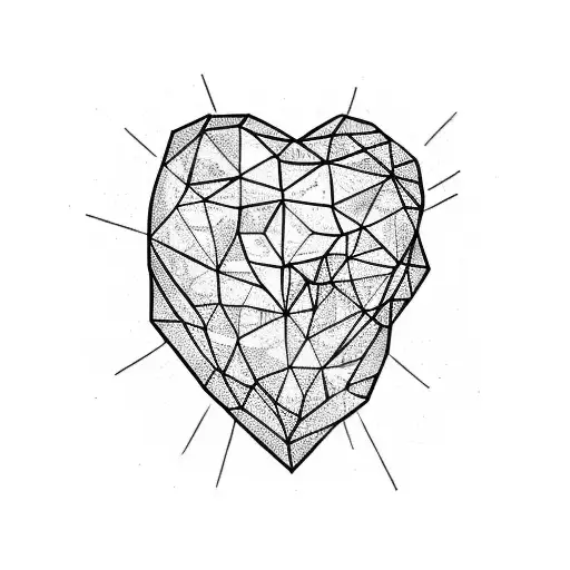 a heart that is shattered like glass tattoo design idea