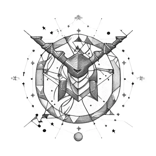 A constellation of Sagittarius formed by musical notes tattoo design idea