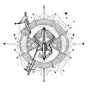 A constellation of Sagittarius formed by musical notes tattoo design idea