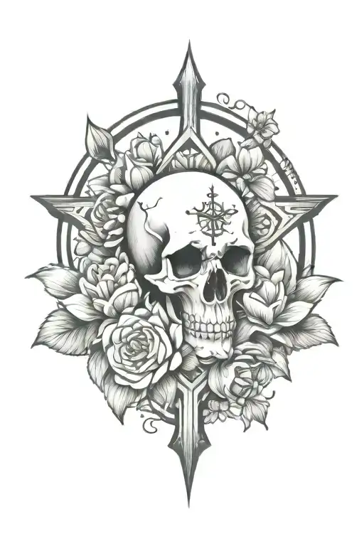 memento mori memento vivere calf tattoo with hourglass, skull and lotus flower  tattoo design idea