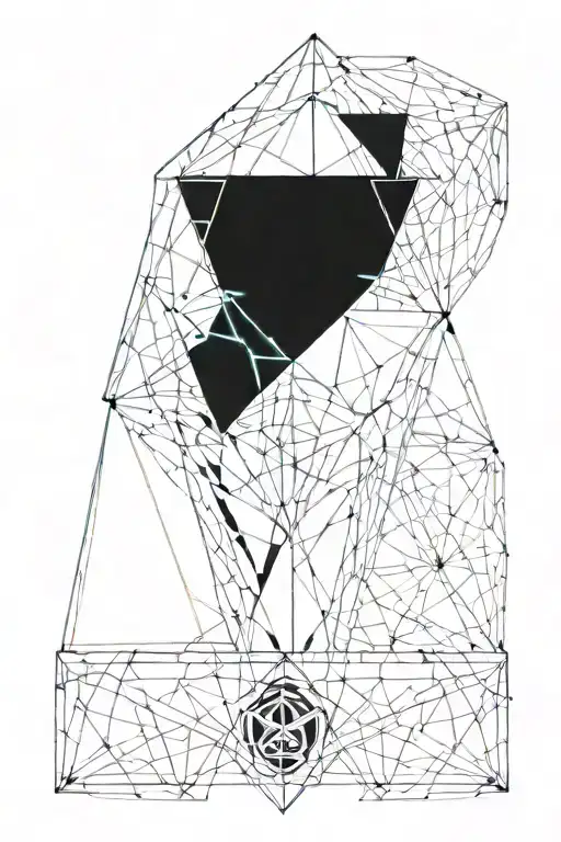 memento mori calf tattoo with hourglass made of triangles tattoo design idea