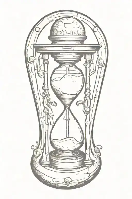 Quote "memento Mori" sand hourglass  tattoo design idea