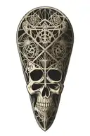 sand hourglass surrounded by skull  tattoo design idea