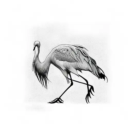 crane animal poses  tattoo design idea