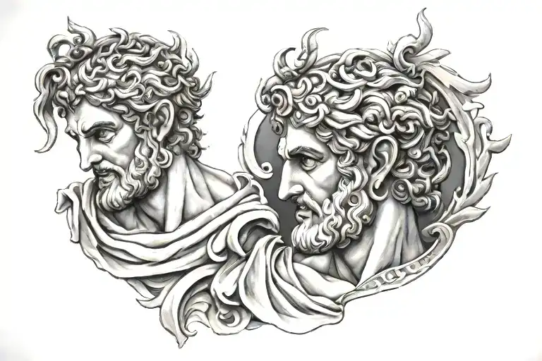 Adonis Greek god tattoo design idea