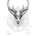 ibex with a fish geometric tattoo design idea