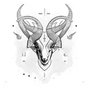ibex and a fish geometric tattoo design idea