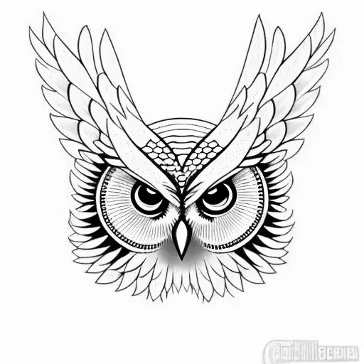 biblically accurate angel owl tattoo design idea