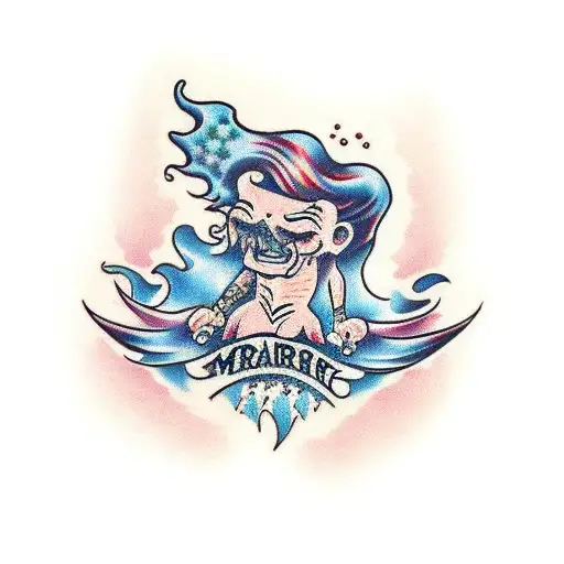 merman tattoo design idea