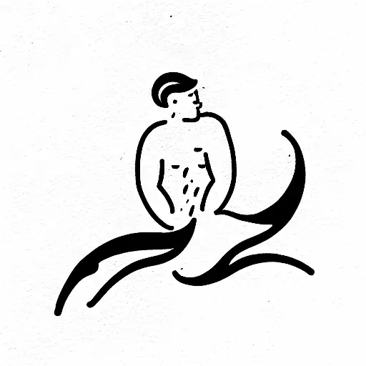merman tattoo design idea