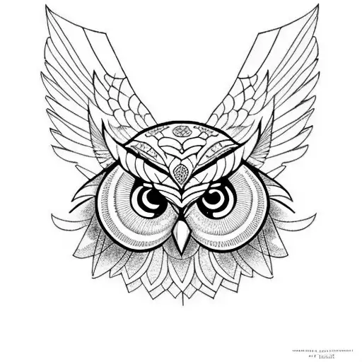 biblically accurate angel owl tattoo design idea