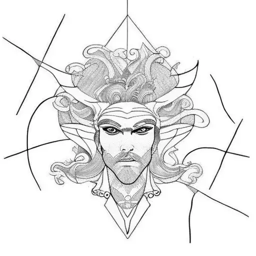 merman tattoo design idea