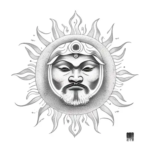 sun moon tattoo design idea