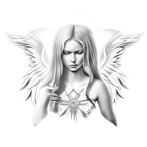 biblically accurate angel tattoo design idea