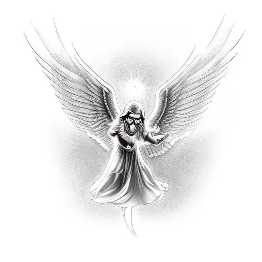 biblically accurate angel owl tattoo design idea
