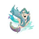 merman tattoo design idea