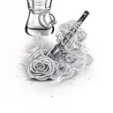 genie bottle smoke tattoo design idea