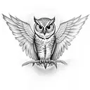 owl wings eyes angel tattoo design idea