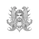 merman tattoo design idea