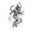 merman tattoo design idea