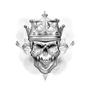 king's skull and crown tattoo design idea