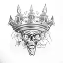 king's skull and crown tattoo design idea