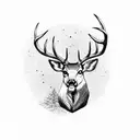 antlers deer with half fire and half snow tattoo design idea