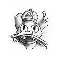 looney toons, simpsons, pinky and the brain sleeve tattoo design idea