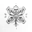 13 leaf clover tattoo design idea