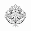 13 leaf clover tattoo design idea