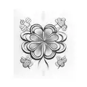 13 leaf clover tattoo design idea