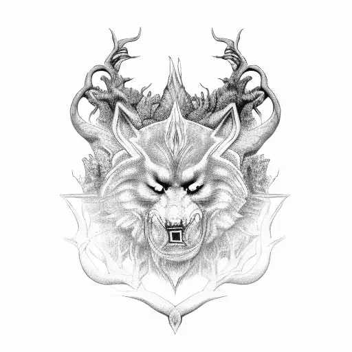 Yggdrasil, Skoll & Hati tattoo design idea