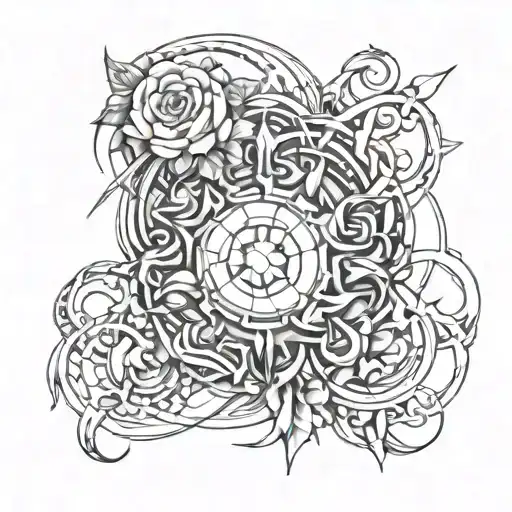 Make an original sketch of an underground style tattoo on your stomach or chest tattoo design idea
