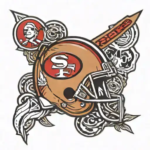 49ers logo combined together with Raiders logo  tattoo design idea