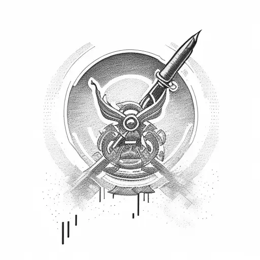 smokey hunting rifle tattoo design idea