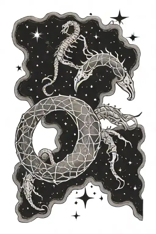 Scorpio, cancer, Sagittarius, and Capricorn constellation tattoo design idea