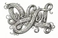 Owen in script font intertwined tattoo design idea