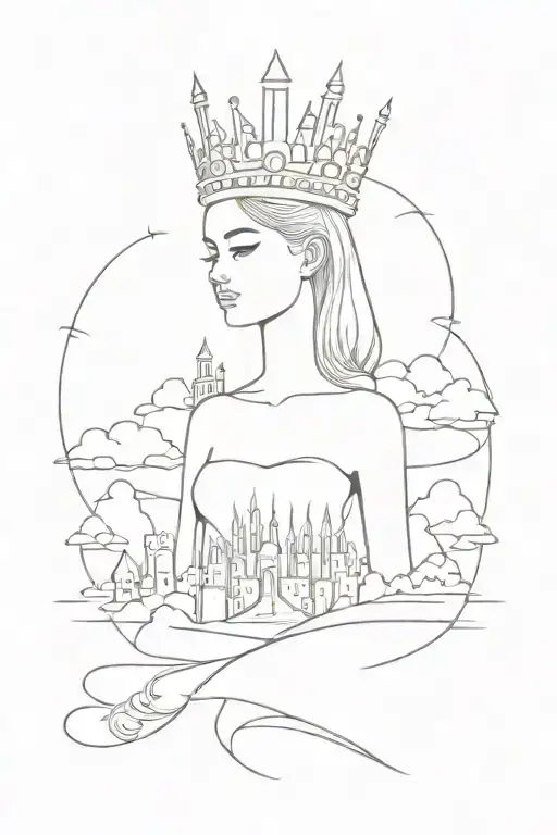 Queen of sandcastles destroyed tattoo design idea