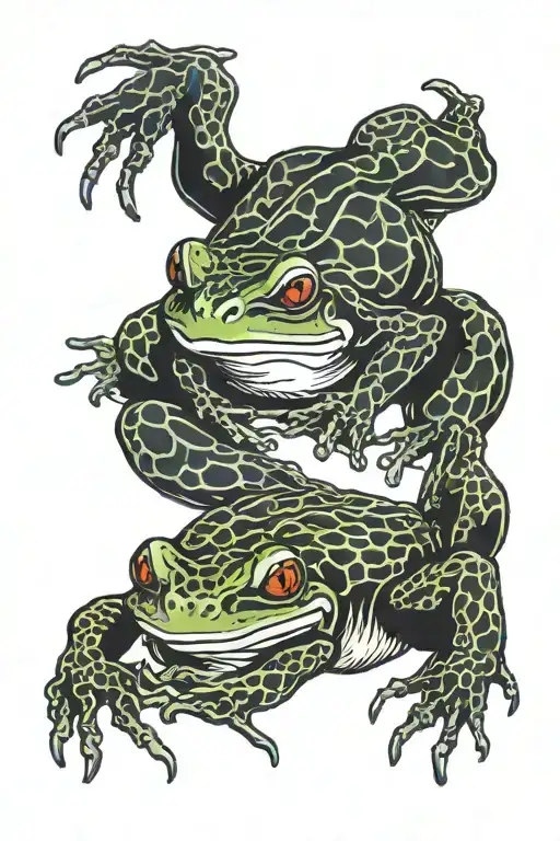 frog and scorpion tattoo design idea