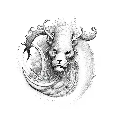 ocean mountain tattoo design idea